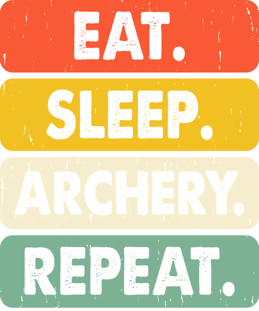 Eat Sleep Archery Repeat — Multicolor Retro
