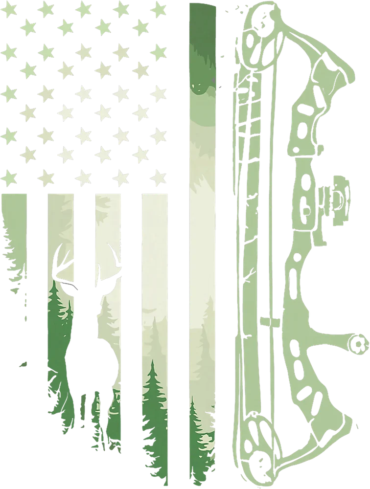 Patriotic Bowhunting American Flag