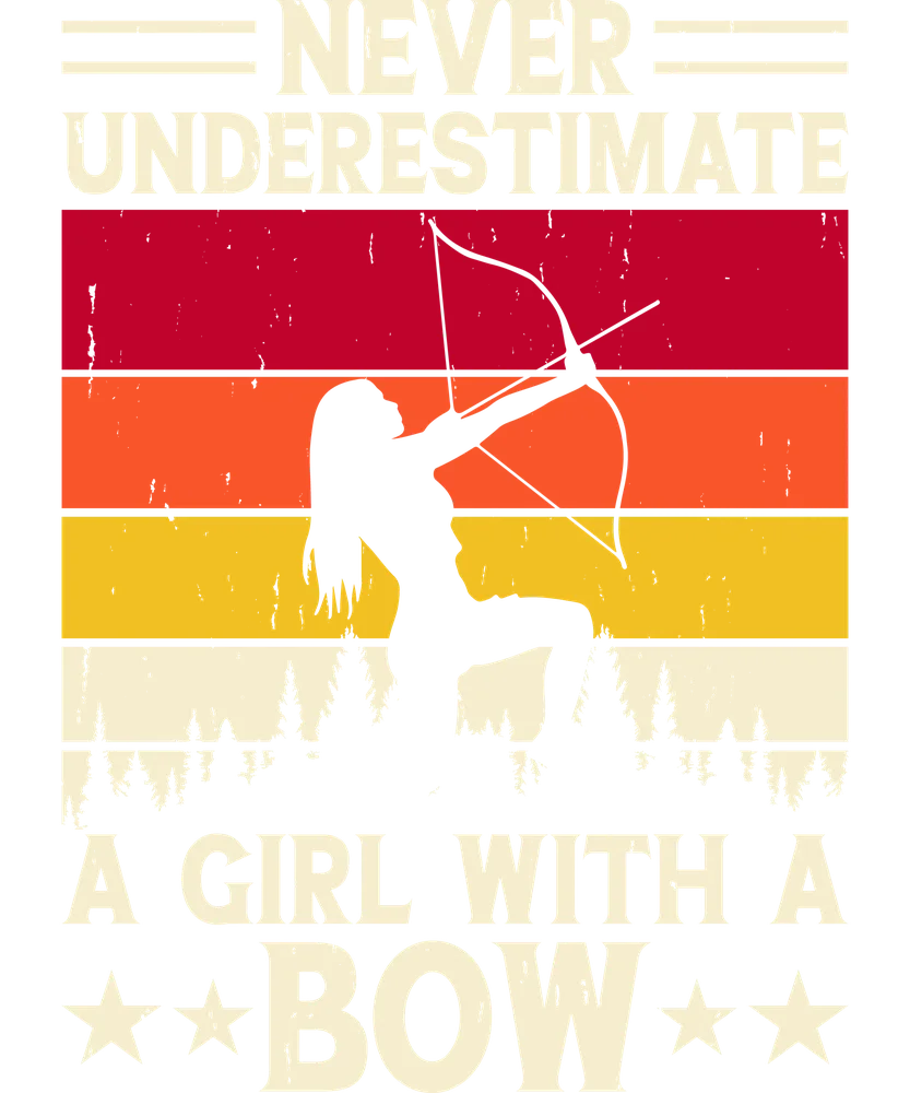 Never Underestimate A Girl With A Bow — Multicolor Retro