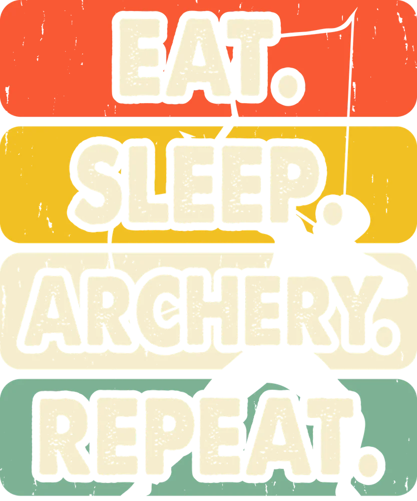 Eat Sleep Archery Repeat — Multicolor Retro 2