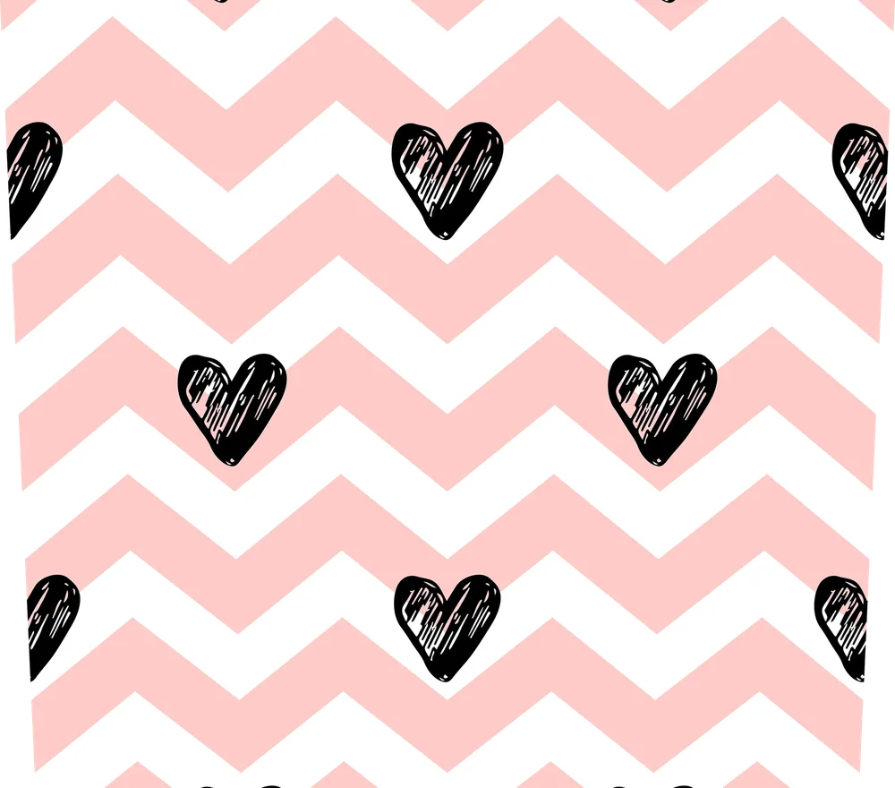 Pink Chevron Hearts Pattern
