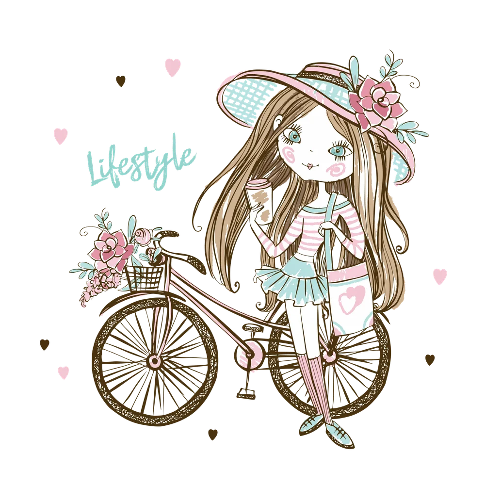 Lifestyle Girl With Bicycle