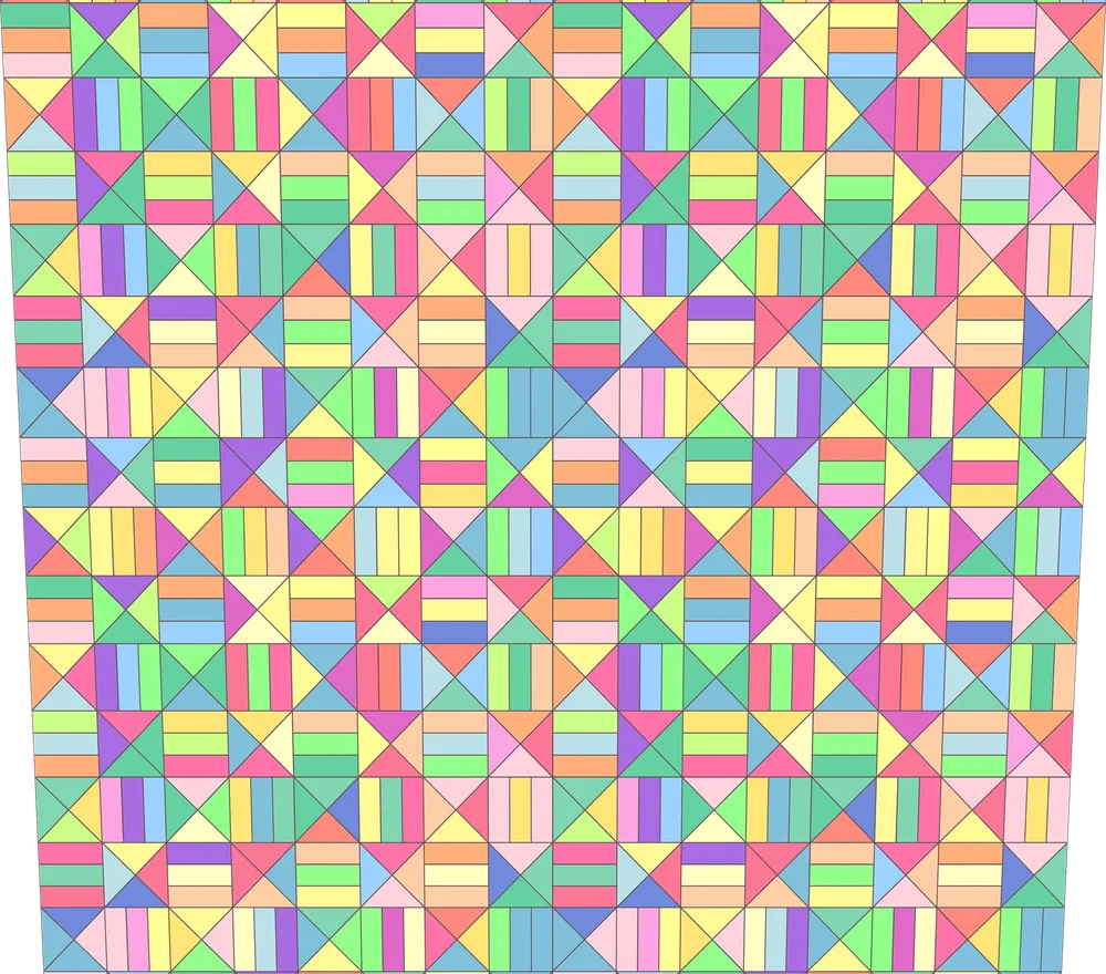Colorful Geometric Patchwork Pattern