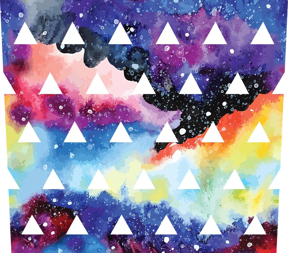 Watercolor Triangle Rainbow Seamless Pattern