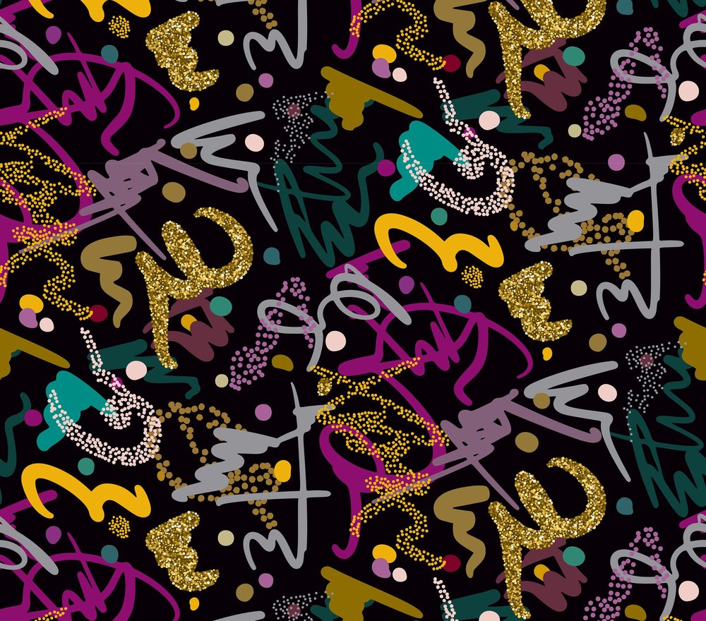 Glitter Mardi Gras Seamless Pattern