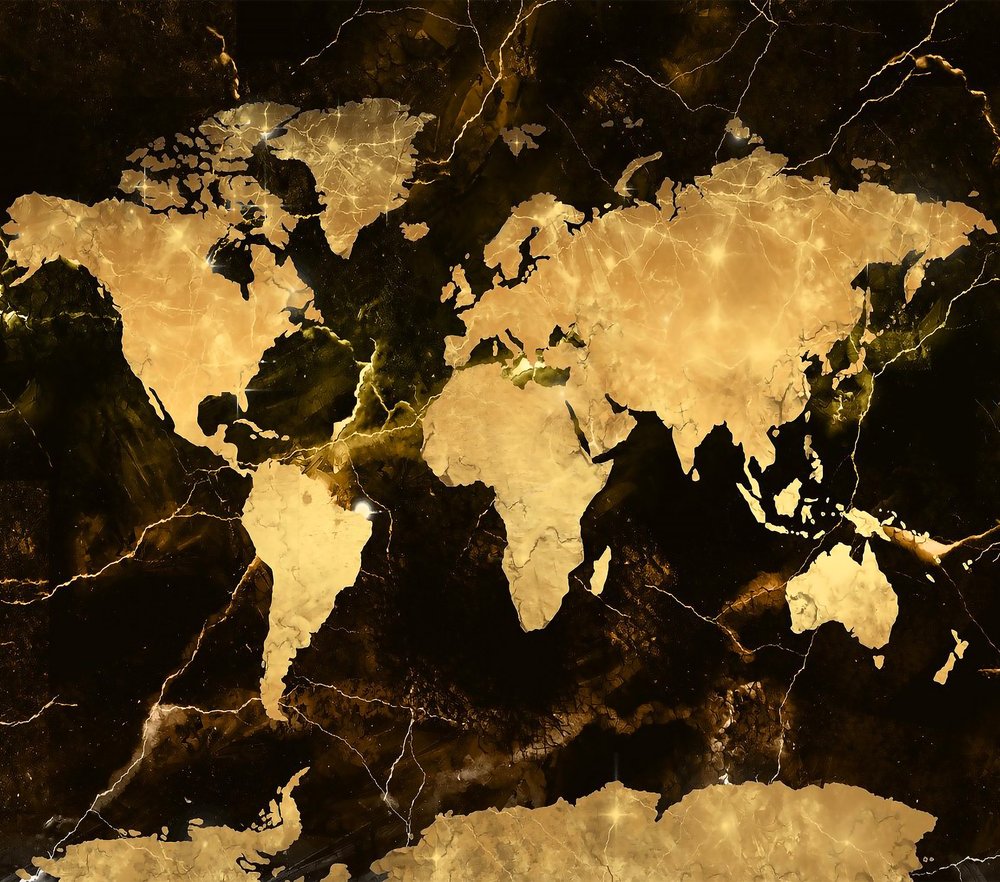 Golden World Map
