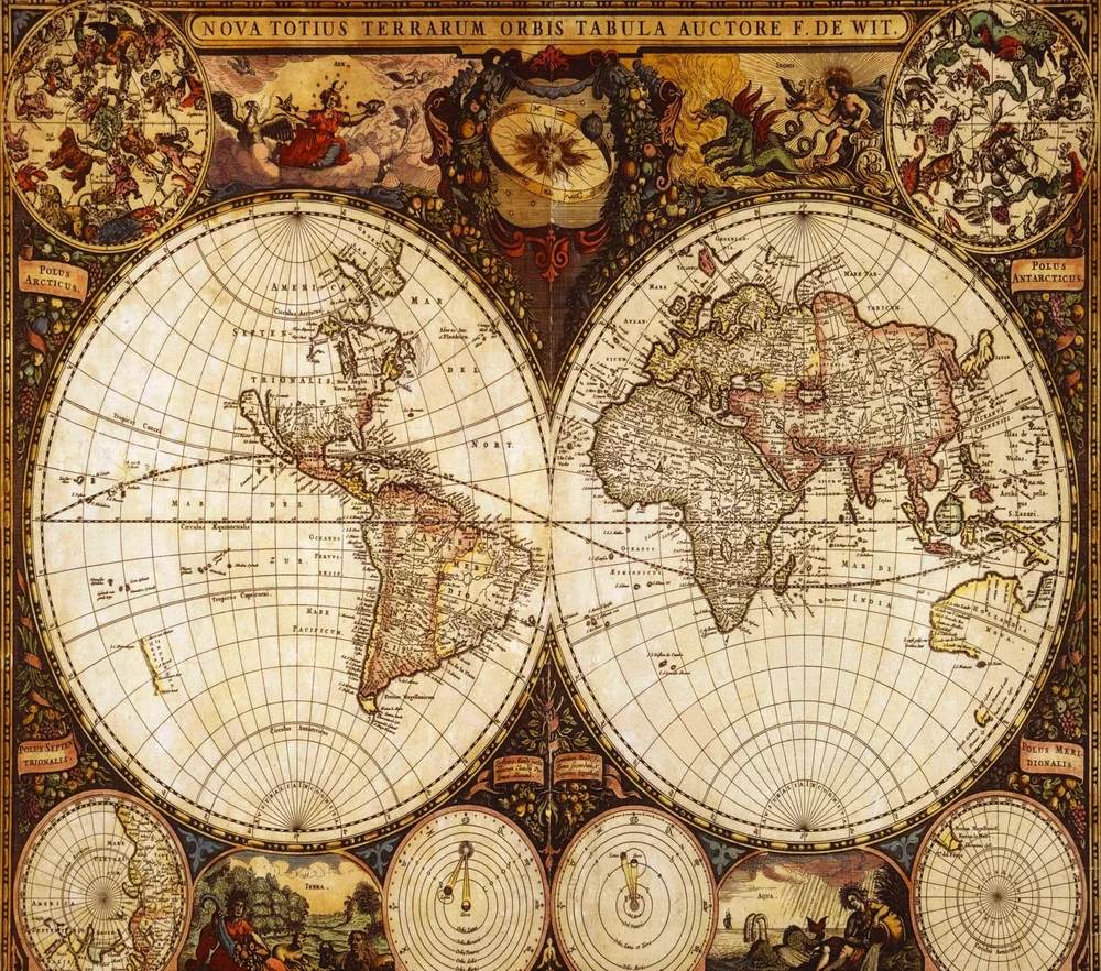 Antique World Map Tabula Auctore