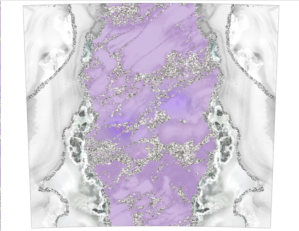 Purple Silver Glitter Marble
