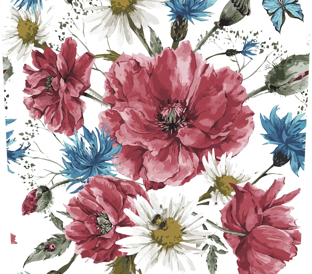 Pink Peonies And Daisies Floral