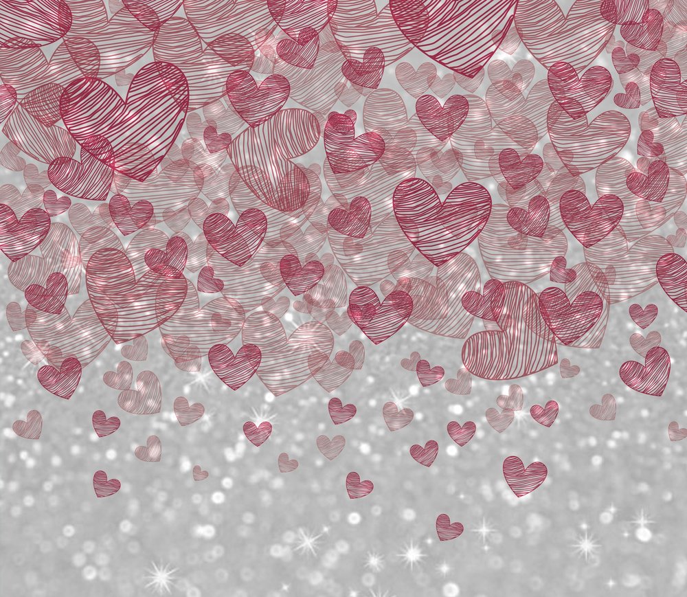 Falling Red Hearts Glitter