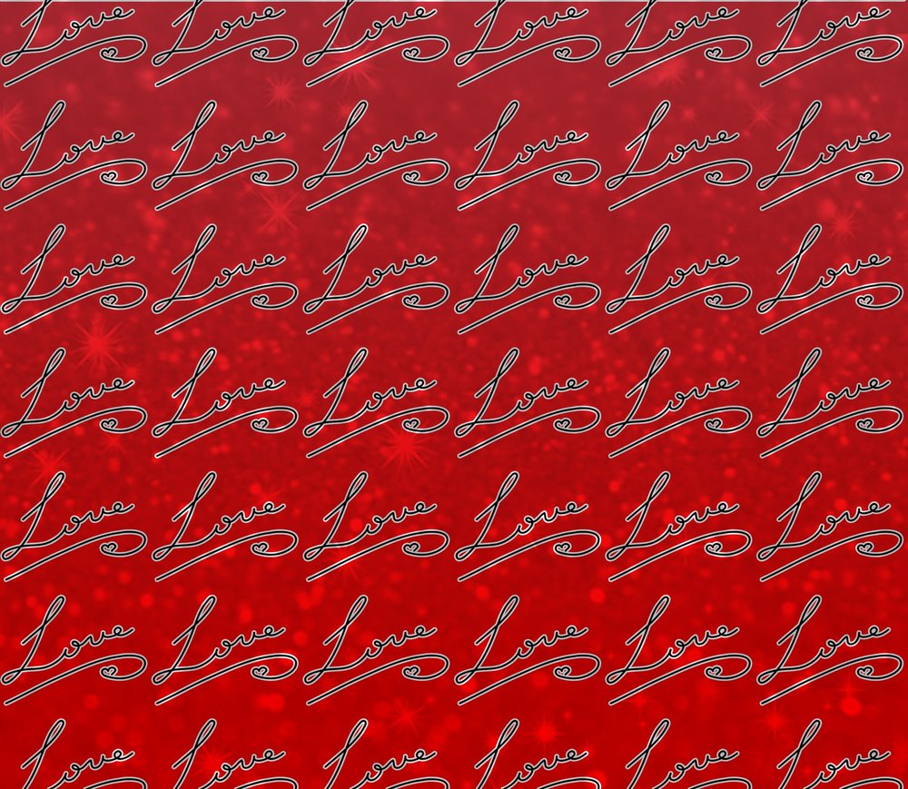 Red Glitter Love Script
