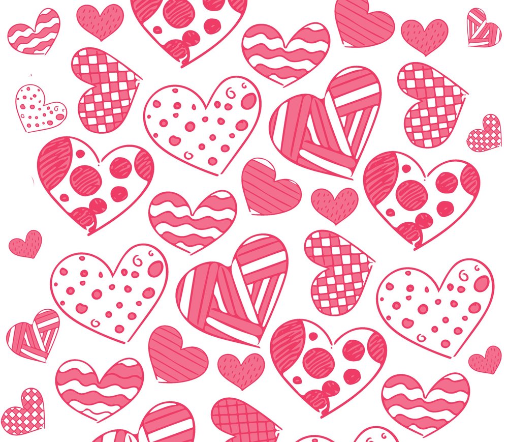 Pink Patterned Hearts Collection