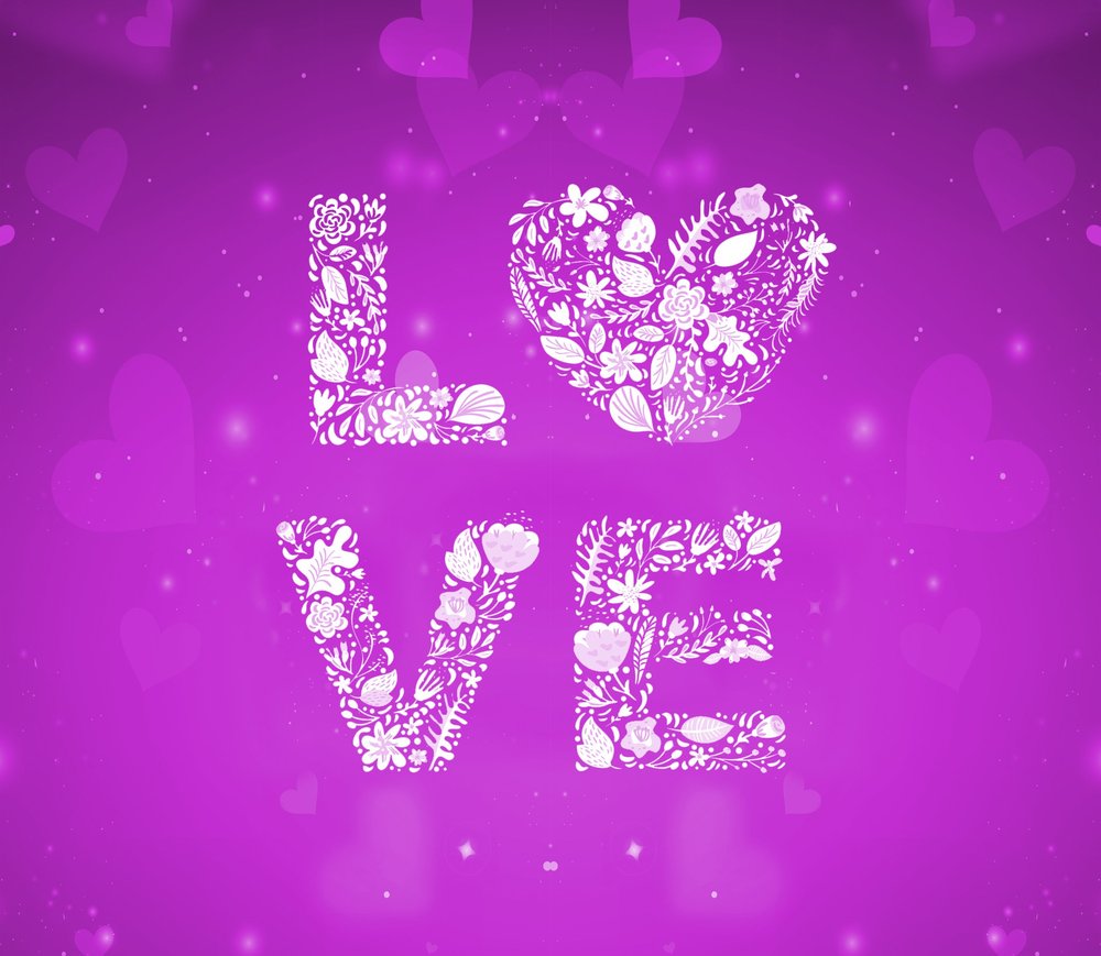 Love Floral Letter Design