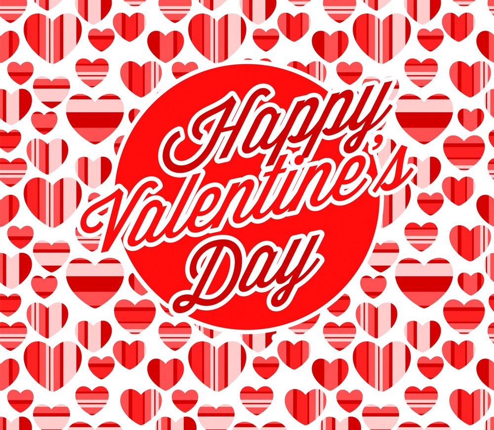Happy Valentines Day Red Hearts