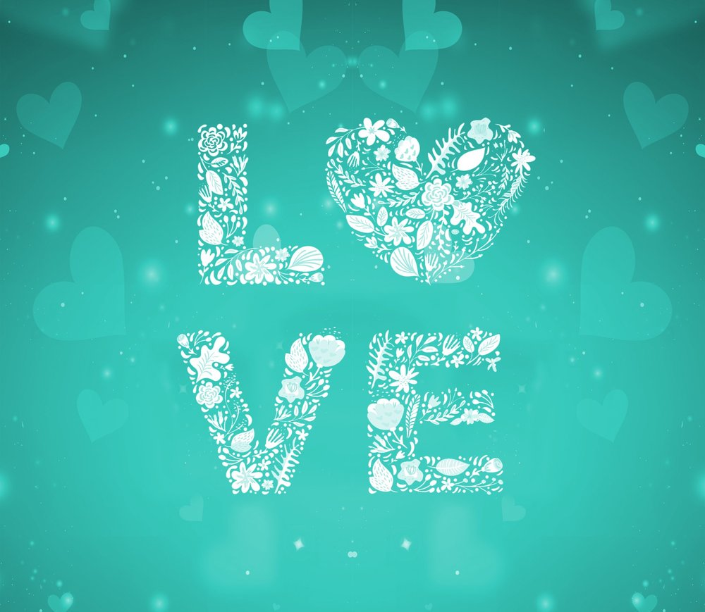 Love Floral Typographic Design