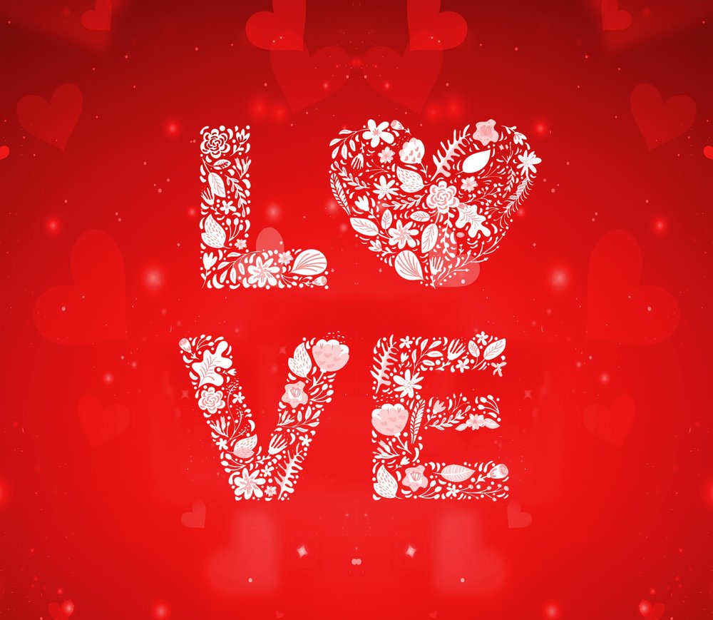 Love Floral Typography Design
