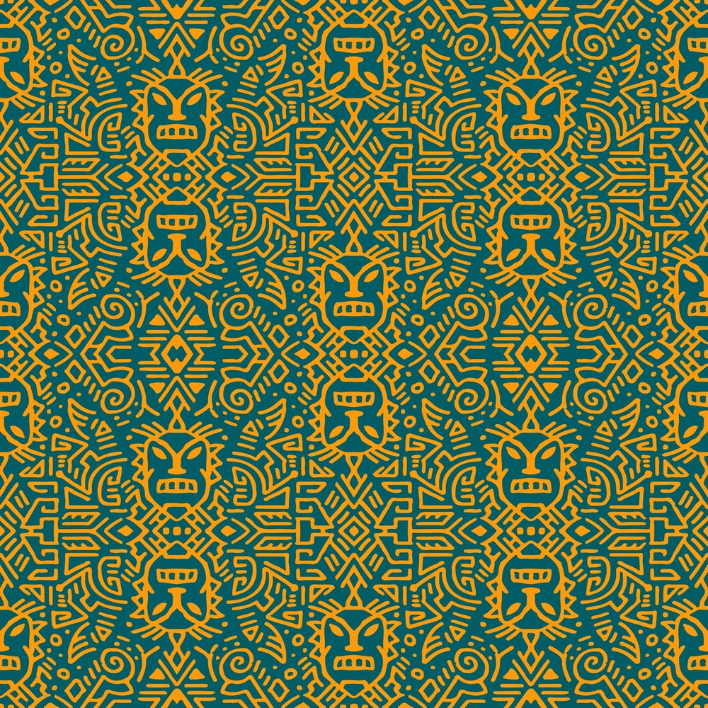 Golden Tribal Geometric Pattern
