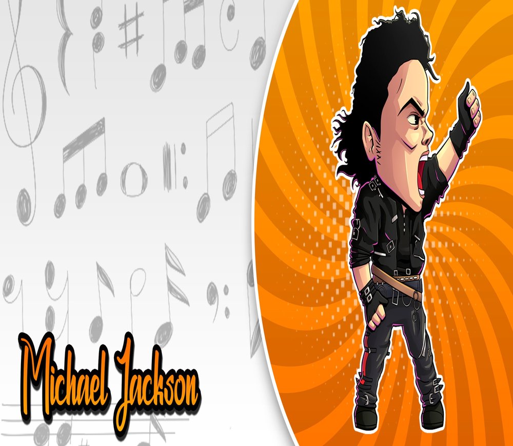 Michael Jackson Cartoon Character — Multicolor Cartoon 2