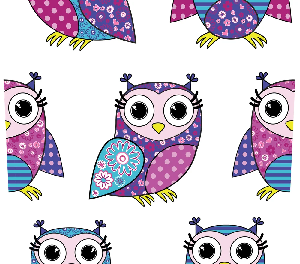 Colorful Patterned Owls
