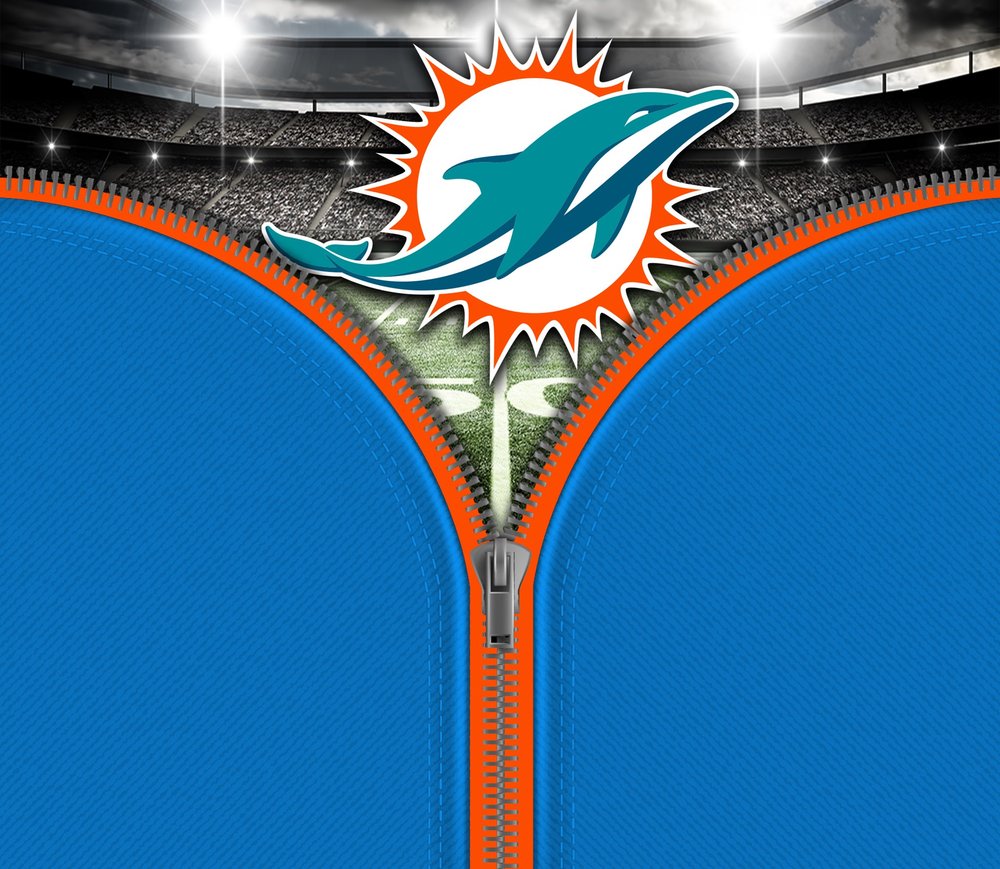 Miami Dolphins Logo Zipper Design