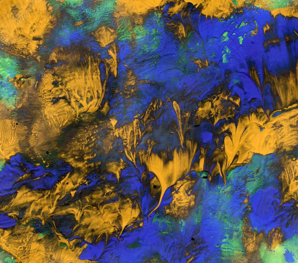 Blue and Gold Marbled Texture