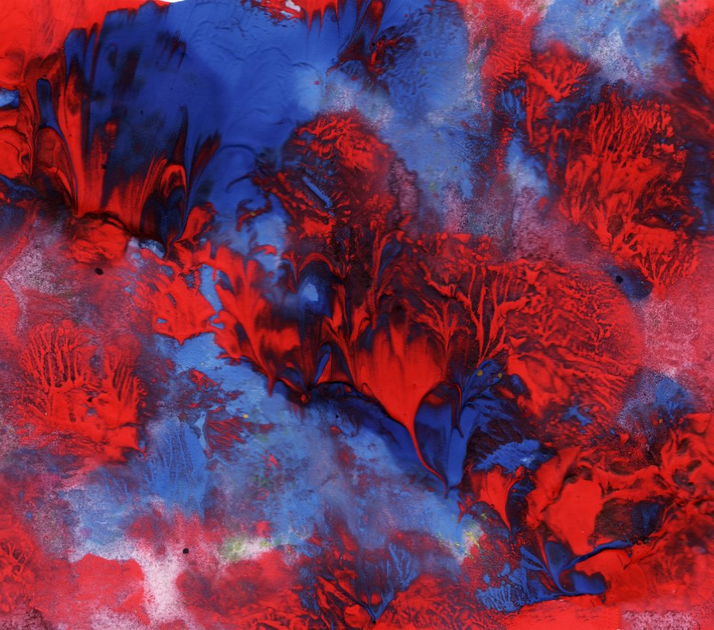 Red and Blue Fluid Abstract Art