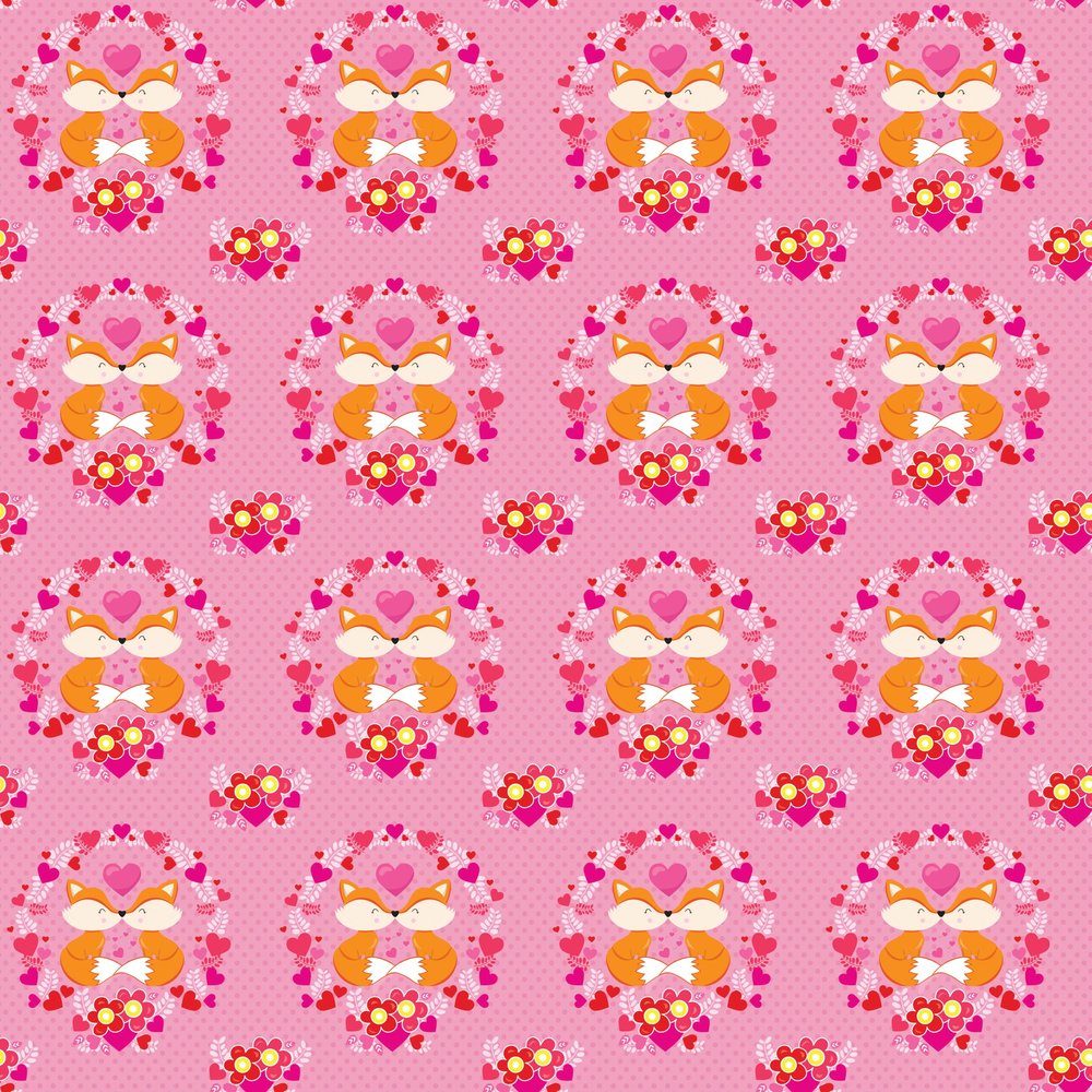 Valentine's Day Fox Heart Pattern