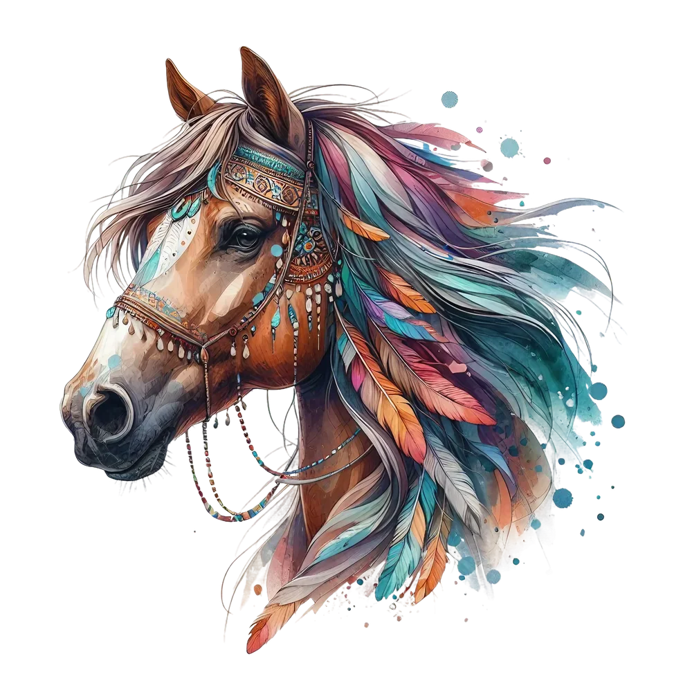 Boho Horse Head Portrait