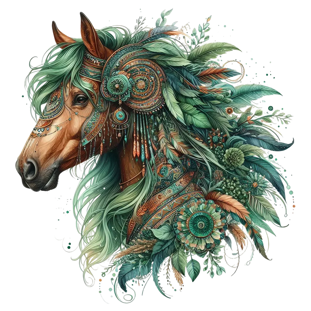 Boho Horse Mandala Portrait