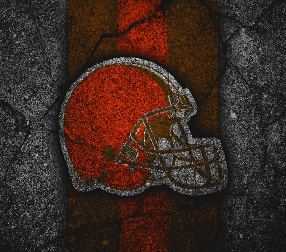 Cleveland Browns Football Helmet — Black Distressed
