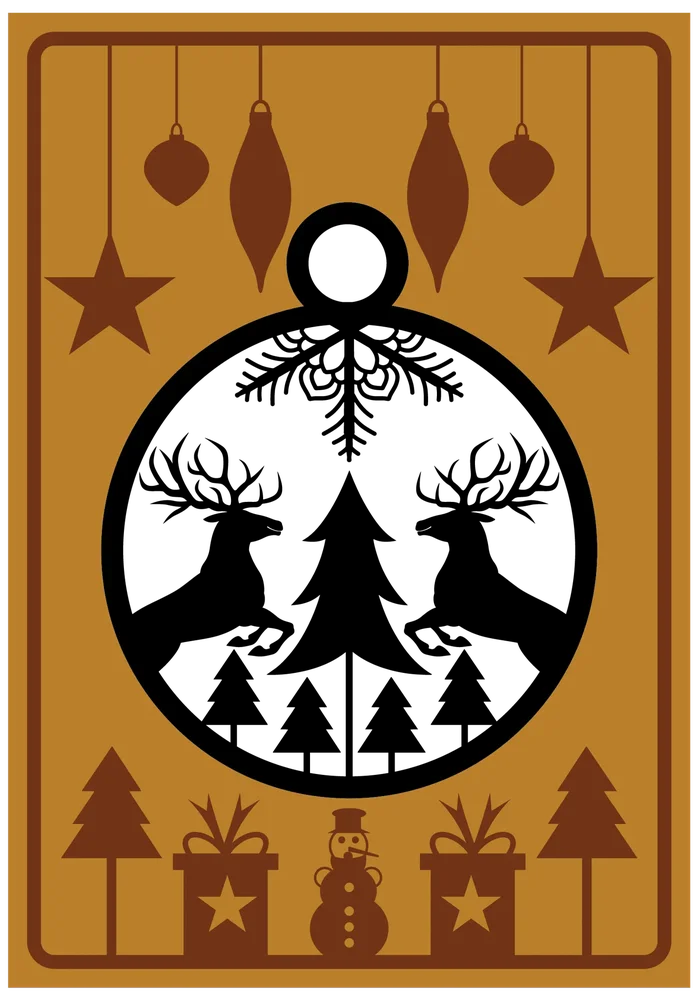 Reindeer Forest Christmas Ornament