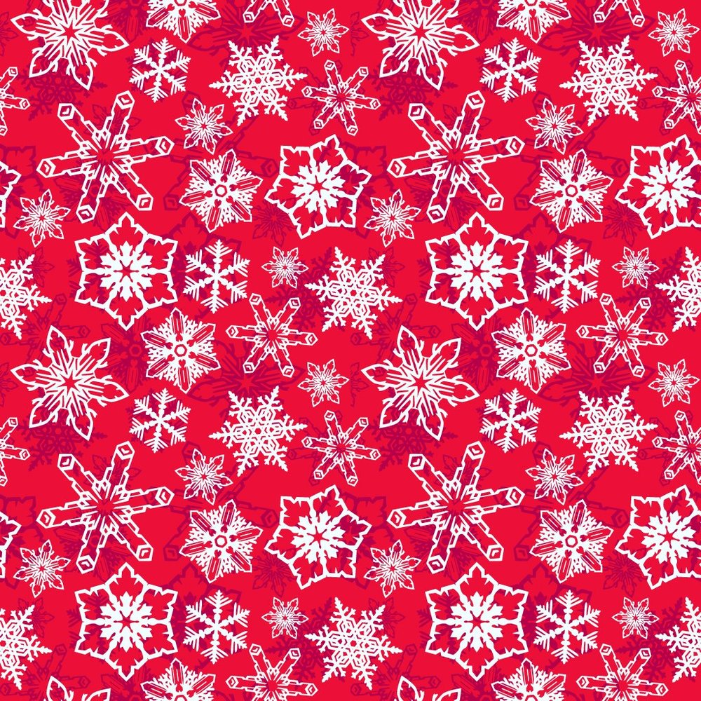 Red Snowflake Seamless Pattern