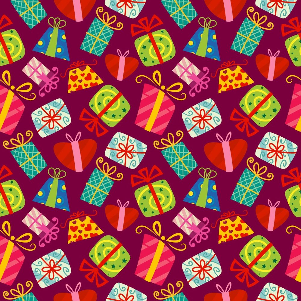Colorful Holiday Gifts Seamless Pattern