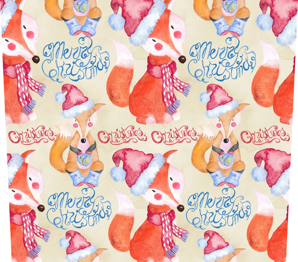 Whimsical Christmas Fox Seamless