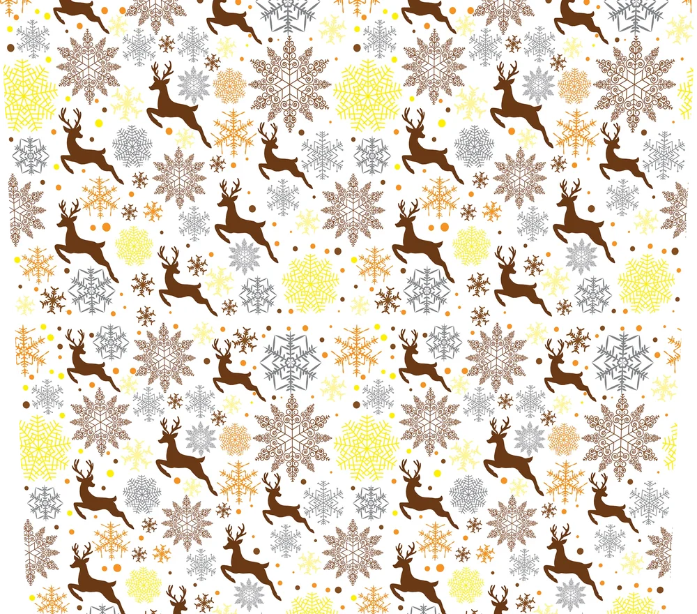 Reindeer and Snowflake Holiday Pattern