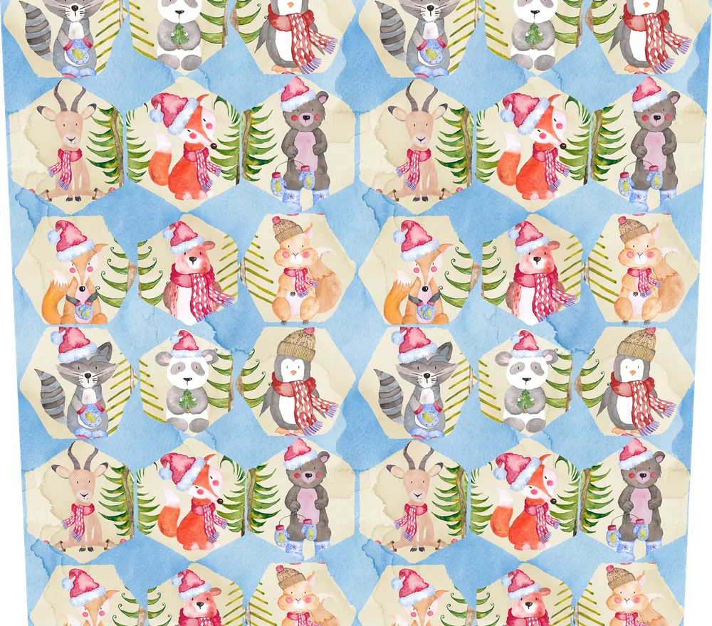Woodland Christmas Animals Seamless