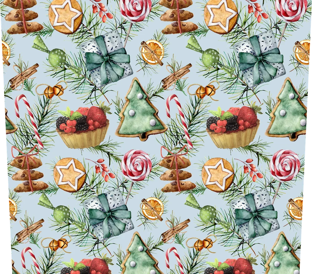 Christmas Gingerbread Seamless Pattern — Multicolor Watercolor