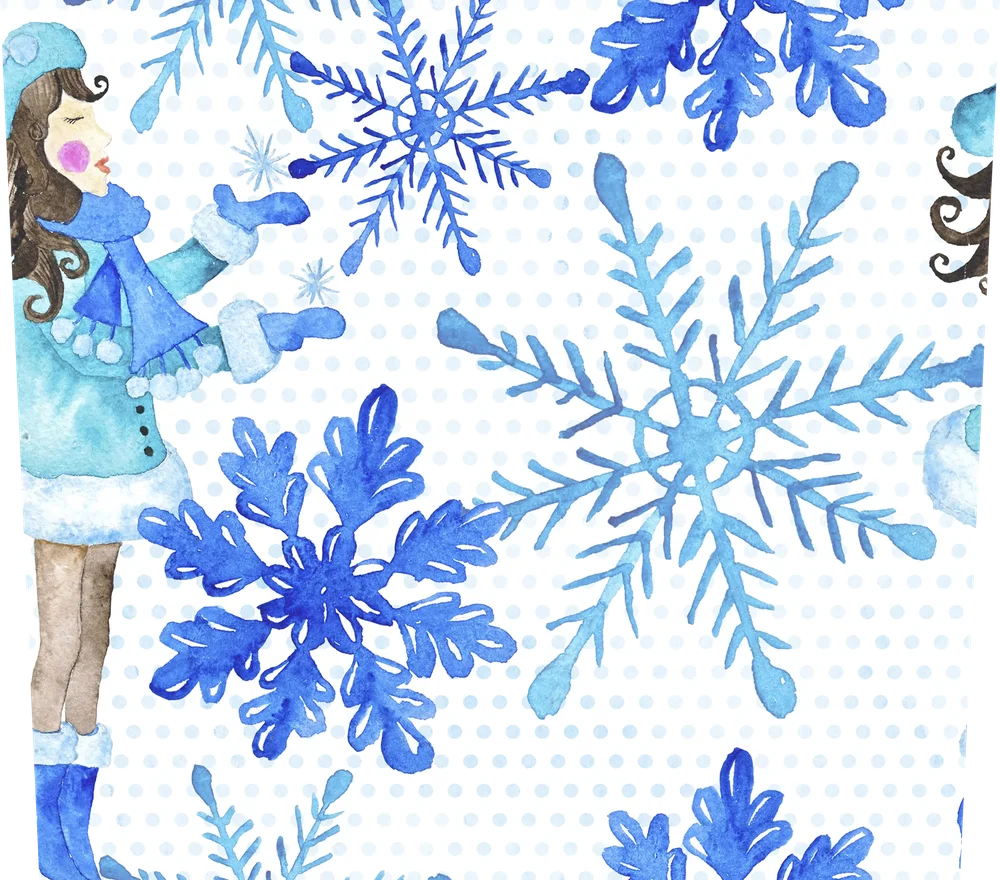 Winter Girl with Snowflakes