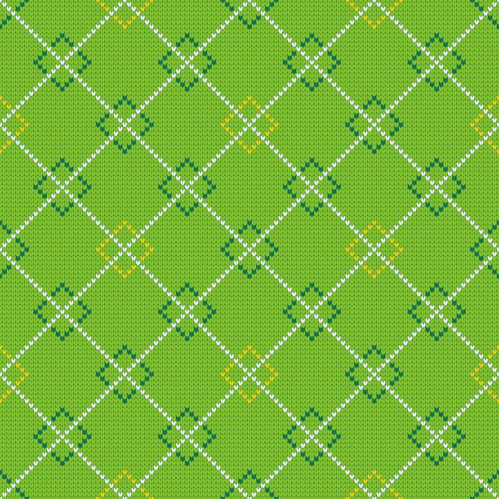 Green Argyle Knit Pattern