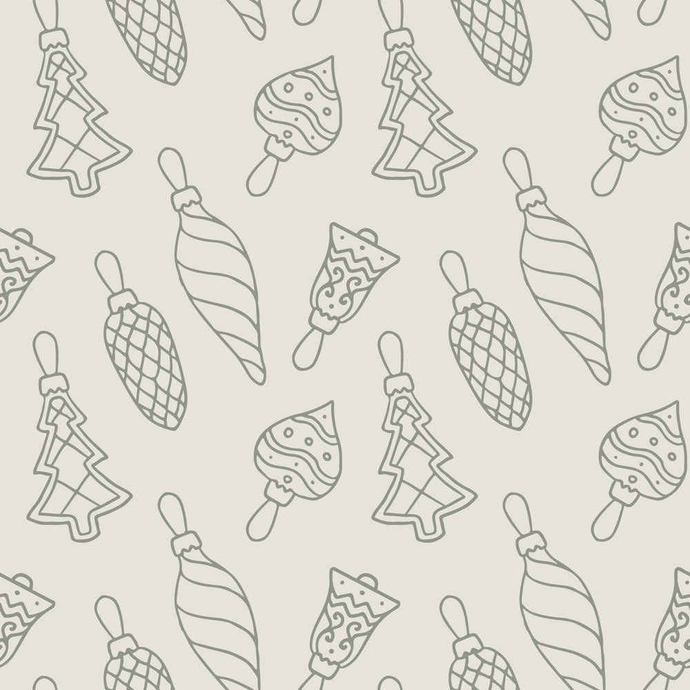 Christmas Baking Seamless Pattern — Cream Minimal