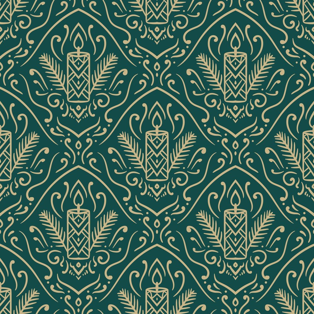 Elegant Damask Candle Pattern