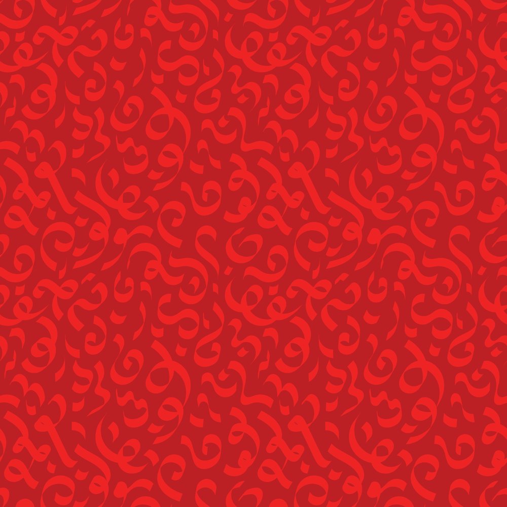 Red Ornamental Scroll Pattern