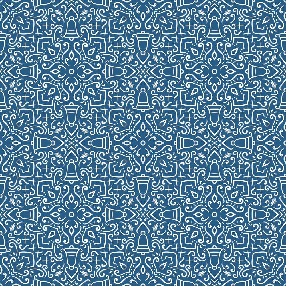 Christmas Ornament Damask Pattern