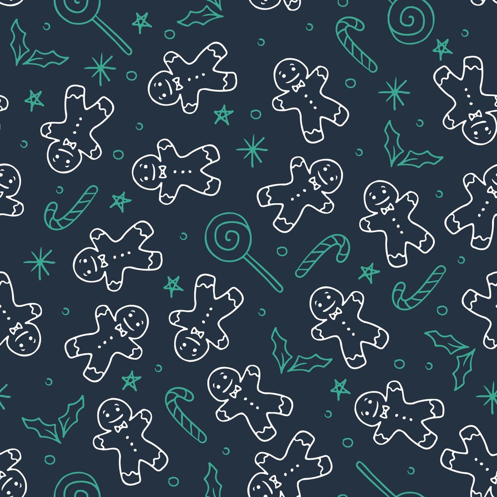 Gingerbread Christmas Seamless Pattern