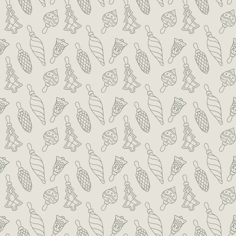 Christmas Baking Seamless Pattern — Cream Minimal 2