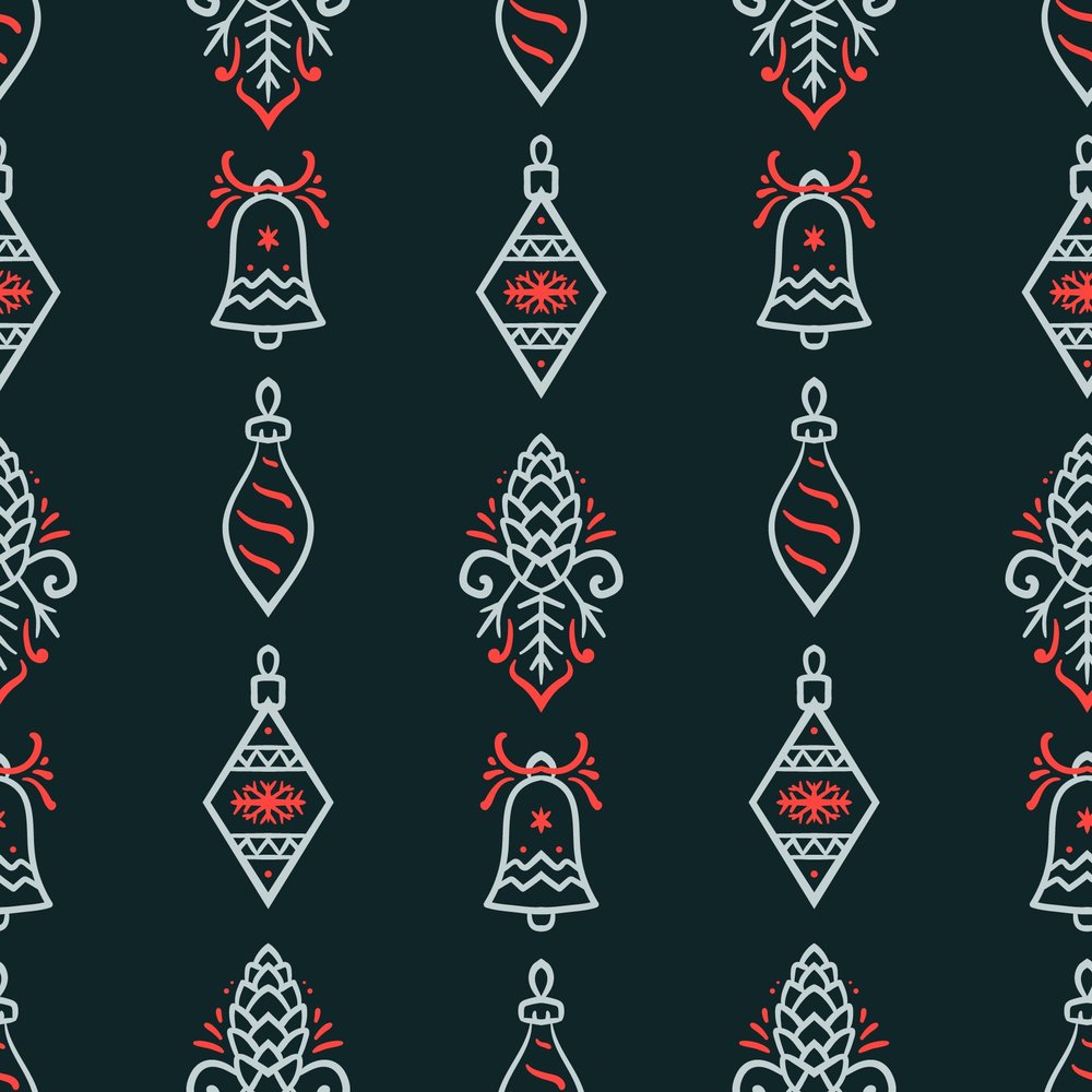 Geometric Christmas Ornaments Pattern