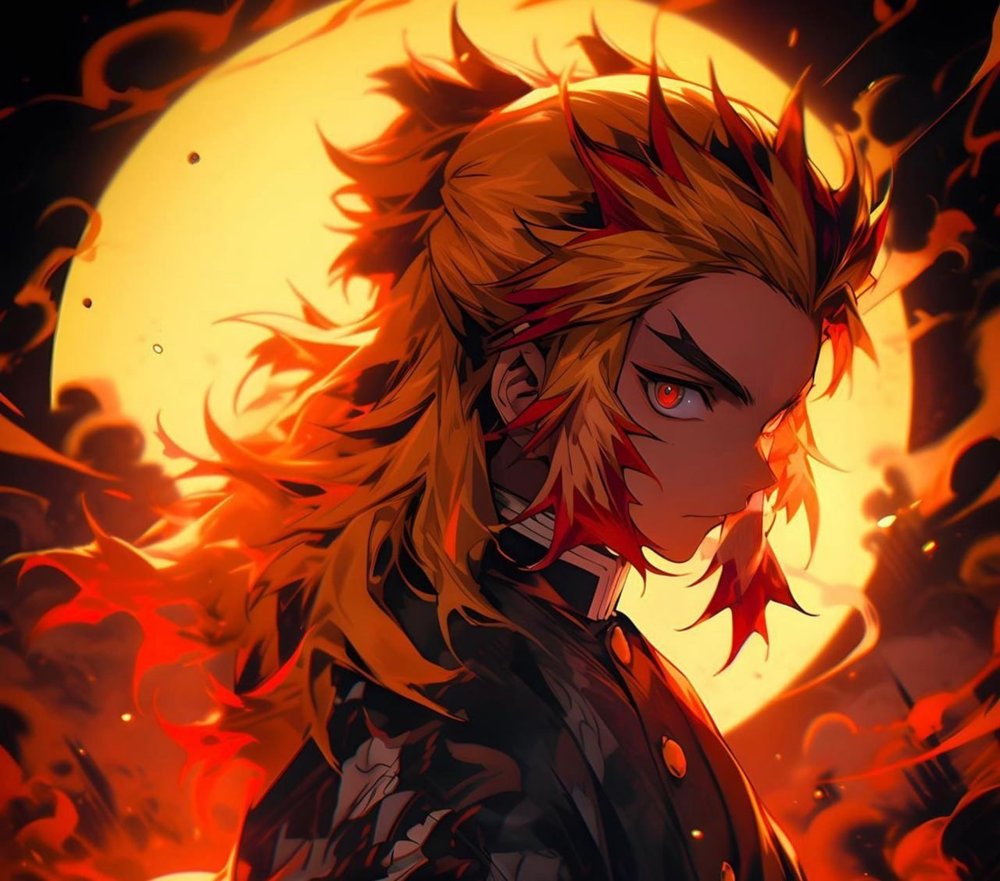 Fire Anime Boy Portrait