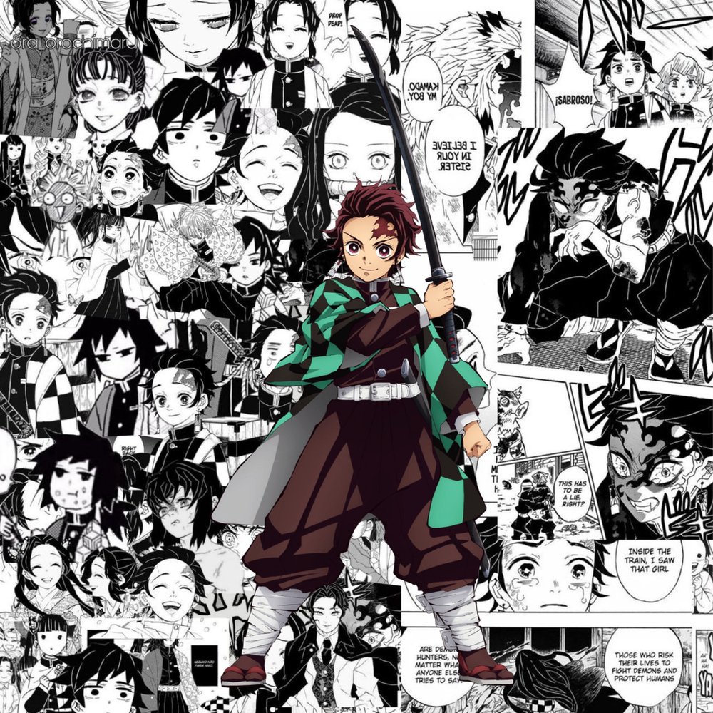 Demon Slayer Character Collage — Multicolor Anime 2