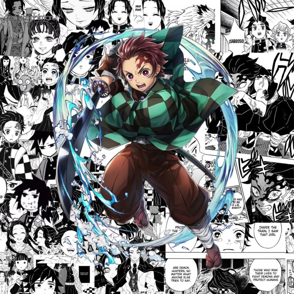Demon Slayer Character Collage — Multicolor Anime 3