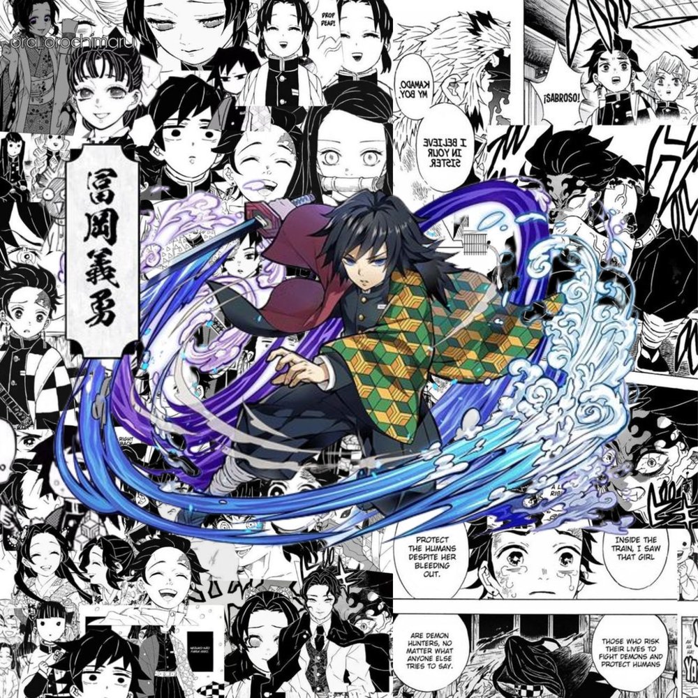 Demon Slayer Anime Character Collage